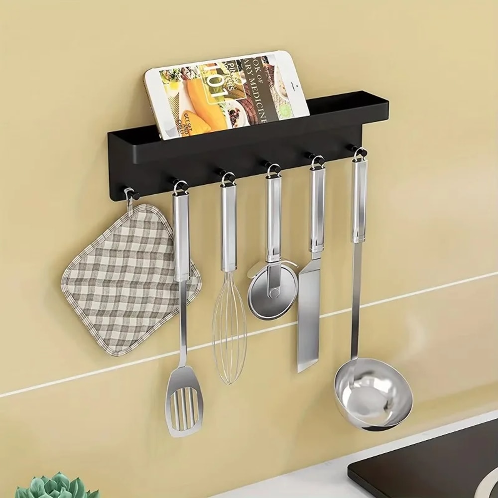 WallMounted Key Holder With Mail Shelf And Hooks Organizer For Kitchen Bathroom And Entryway Storag 2