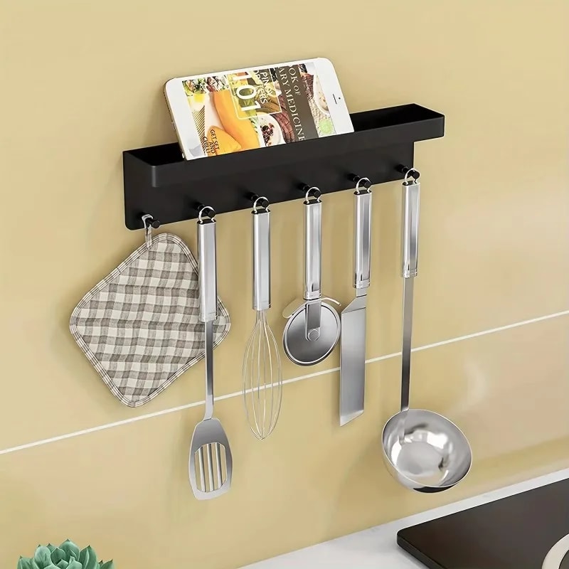 WallMounted Key Holder With Mail Shelf And Hooks Organizer For Kitchen Bathroom And Entryway Storag 2