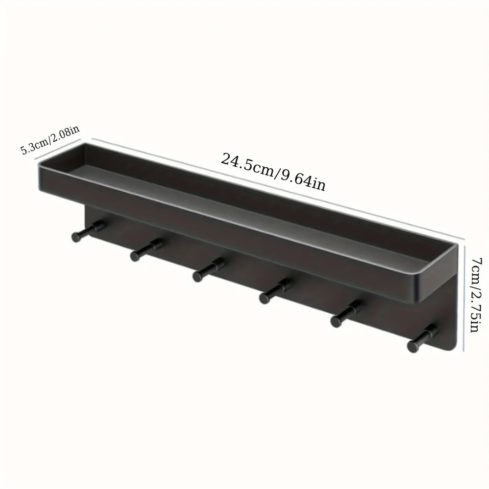 WallMounted Key Holder With Mail Shelf And Hooks Organizer For Kitchen Bathroom And Entryway Storag 6