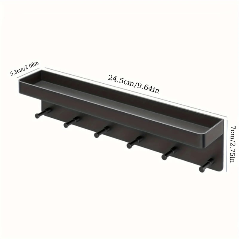 WallMounted Key Holder With Mail Shelf And Hooks Organizer For Kitchen Bathroom And Entryway Storag 6