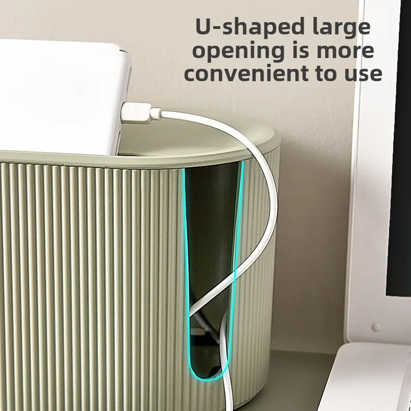 Nordic Cable Organizer Storage Box Desk Plug Holder & Wireless Router Stand