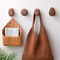 Solid Wood Coat Hook With PunchFree Mount Durable Wall Hanger For Clothes And Doors 0