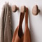 Solid Wood Coat Hook With PunchFree Mount Durable Wall Hanger For Clothes And Doors 1