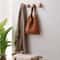 Solid Wood Coat Hook With PunchFree Mount Durable Wall Hanger For Clothes And Doors 2