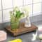Wooden Tray Pedestal Stand MultiFunctional Storage Holder For Bathroom Kitchen And Home Decor 2