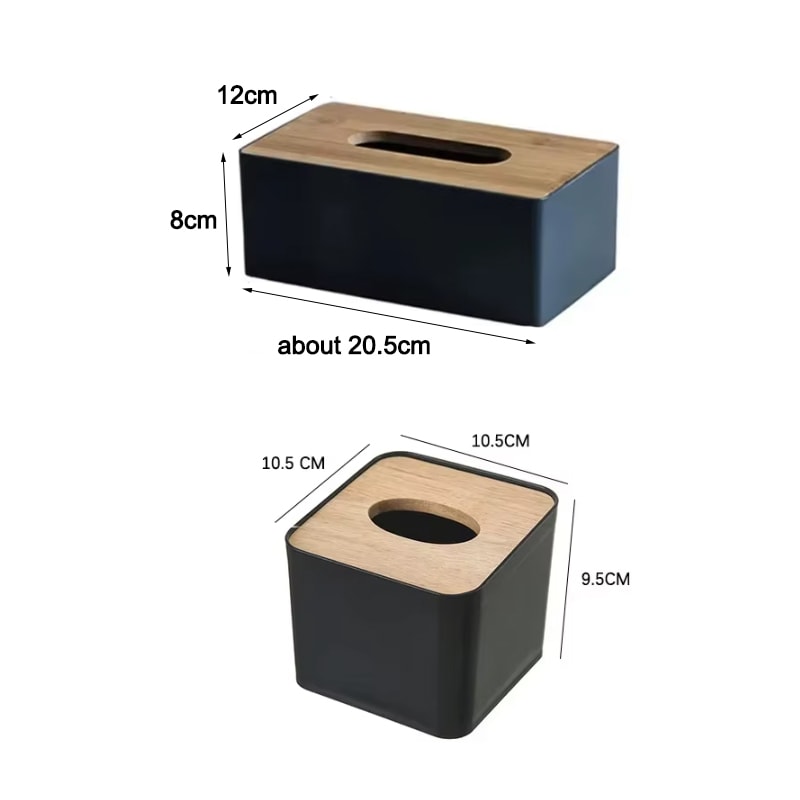Bamboo Tissue Box Holder Solid Wood Napkin Storage Box For Home Desktop 5