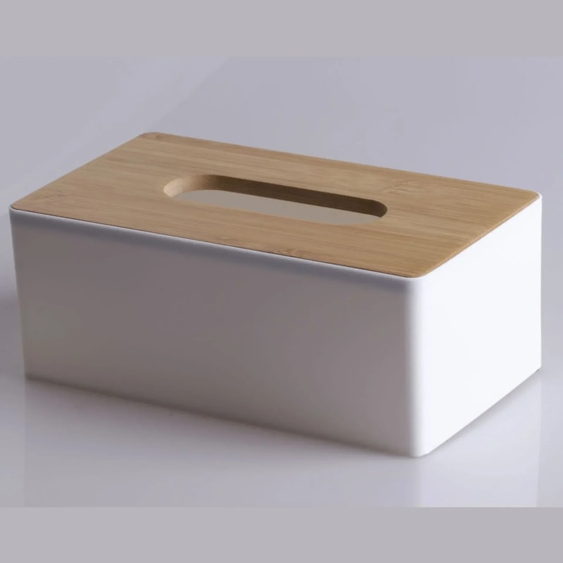 Bamboo Tissue Box Holder Solid Wood Napkin Storage Box For Home Desktop 6