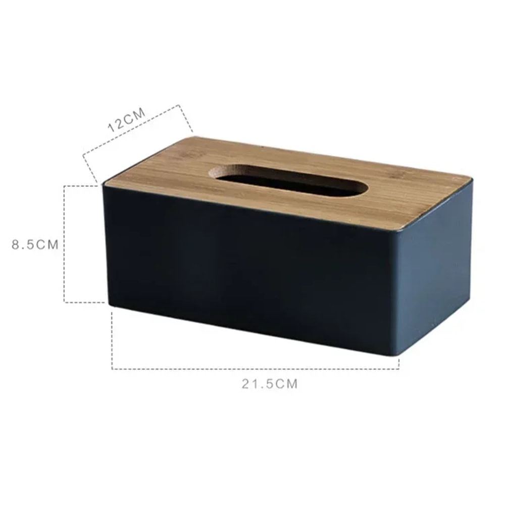 Bamboo Tissue Box Holder Solid Wood Napkin Storage Box For Home Desktop 7