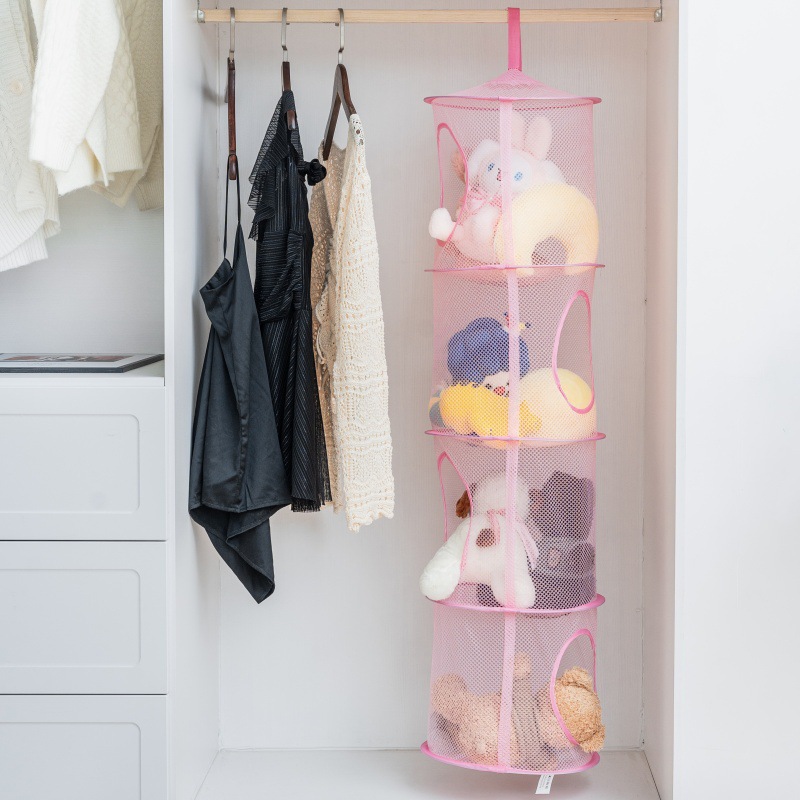 Foldable Plush Animal Storage Net Compartment Hanging Mesh Toy Hammock For Kids Room 2