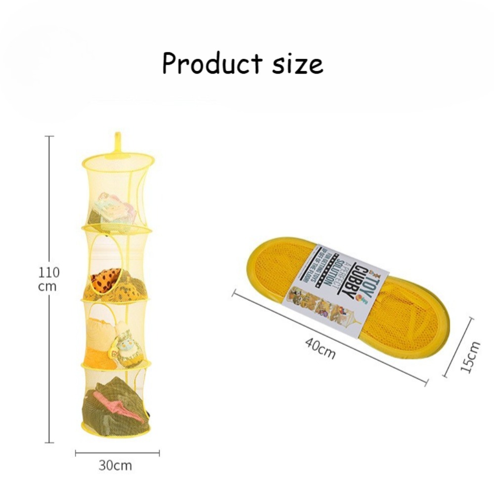 Foldable Plush Animal Storage Net Compartment Hanging Mesh Toy Hammock For Kids Room 5