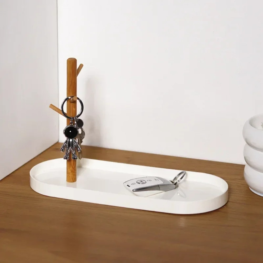 Nordic Bamboo Tree Branch Storage Tray Elegant Jewelry Display Key Hanger For Living Room Desktop 3