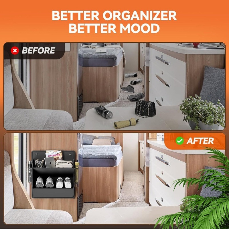 Shoe Storage Rack With Adhesive Tape Large Deep Pockets For Narrow Spaces Ideal For Campers Wardro 2