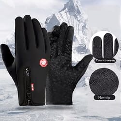 mens winter cycling gloves waterproof touchscreen, thermal, non-slip, for outdoor, motorcycle & driving