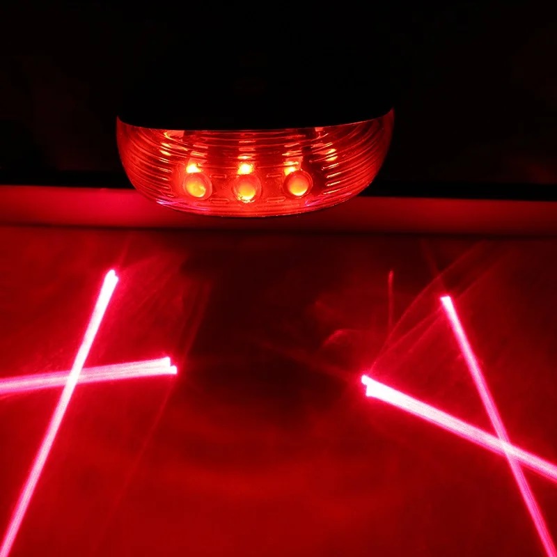 Waterproof Bike Tail Light With Dual Laser Lines And LED Safety Warning 5