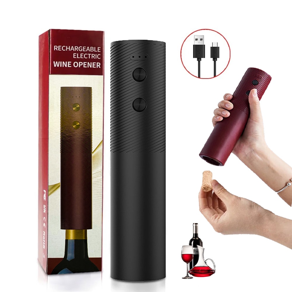Automatic Electric Wine Bottle Opener OneClick Rechargeable Corkscrew For Home Bar 0