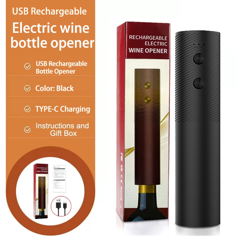 Automatic Electric Wine Bottle Opener OneClick Rechargeable Corkscrew For Home Bar 5