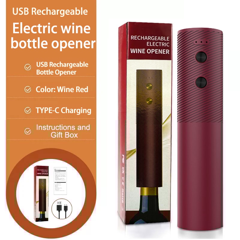 Automatic Electric Wine Bottle Opener OneClick Rechargeable Corkscrew For Home Bar 6