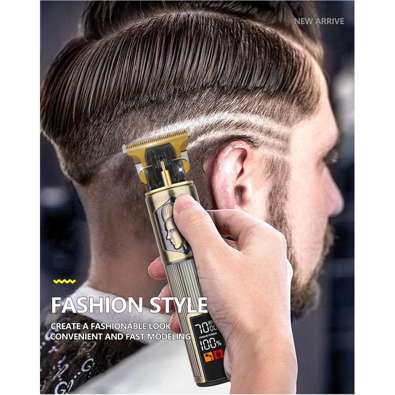 Vintage Hair Clippers Professional Electric Trimmer For Barber Shops Beard Shaver With LED And Drag 0