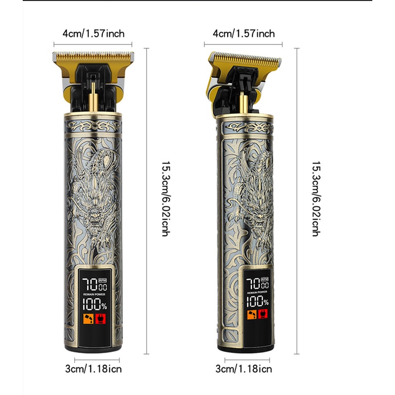 Vintage Hair Clippers Professional Electric Trimmer For Barber Shops Beard Shaver With LED And Drag 3