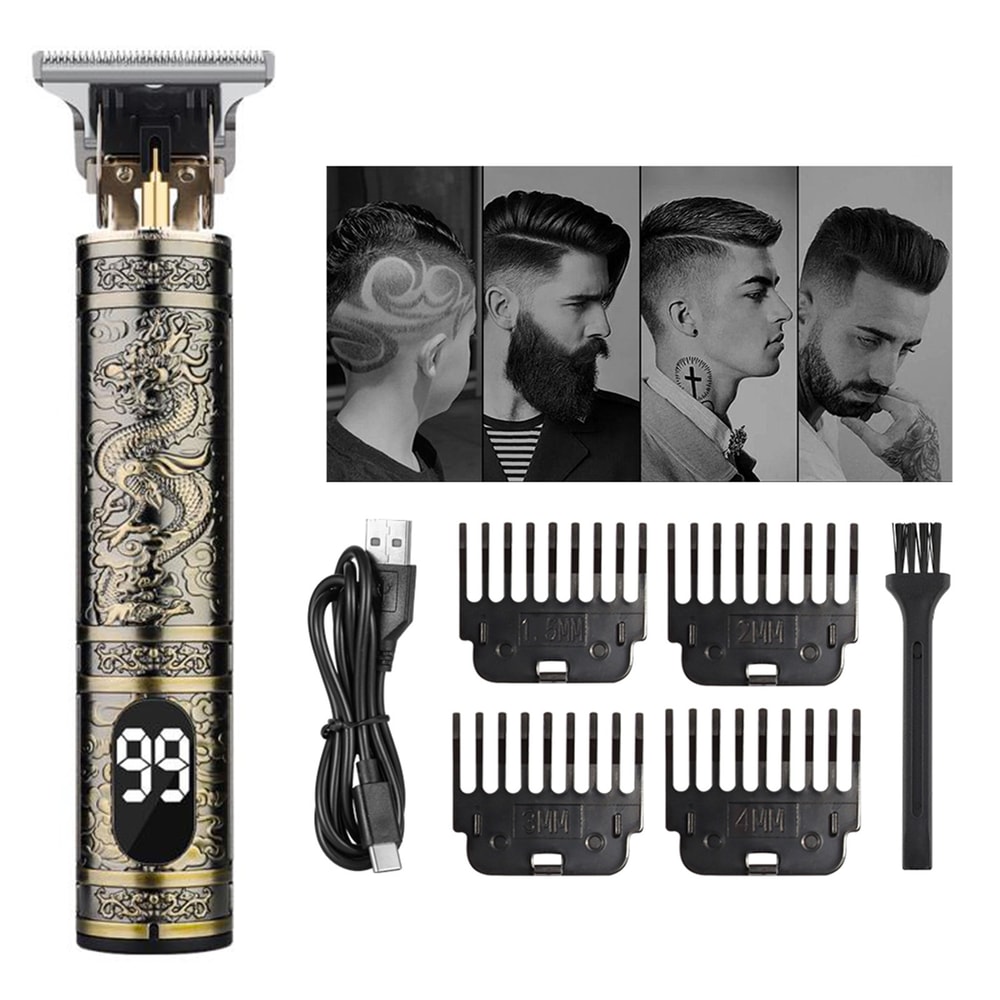 Vintage Hair Clippers Professional Electric Trimmer For Barber Shops Beard Shaver With LED And Drag 5