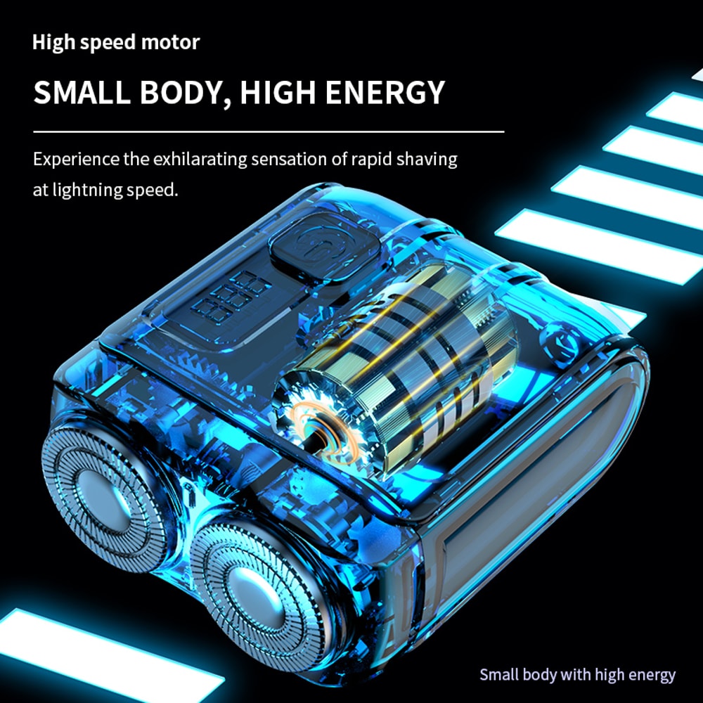 Travel Electric Shaver For Men Rechargeable Portable Beard Trimmer With Magnetic Floating Blade Hea 5