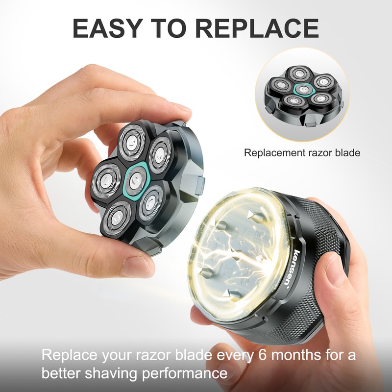 Replaceable 6D Magnetic Razor Head For Shaver Waterproof Stainless Steel Blade 5
