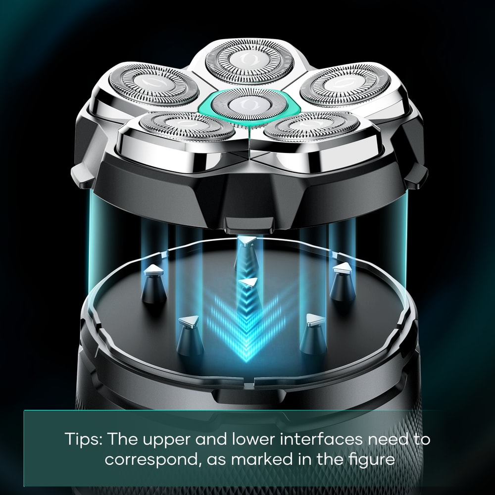 Replaceable 6D Magnetic Razor Head For Shaver Waterproof Stainless Steel Blade 3