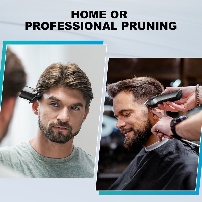 Cordless Hair Clipper With LED Display Rechargeable Beard Nose Trimmer Grooming Kit 6