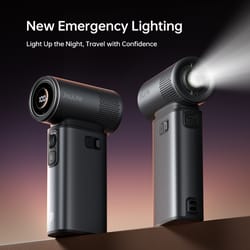 handheld turbo jet fan ultra powerful high speeds, rechargeable battery & led display for outdoor adventures