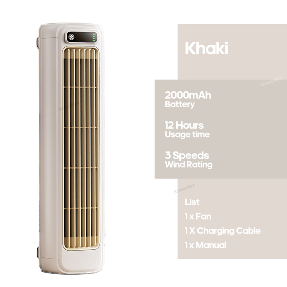 Wall Mounted Air Conditioning Fan , Speed Adjustable, Vertical, Non-Drilling Circulating Fan, Quiet Tower Fan