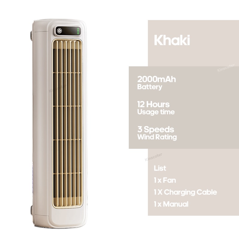 Wall Mounted Air Conditioning Fan , Speed Adjustable, Vertical, Non-Drilling Circulating Fan, Quiet Tower Fan