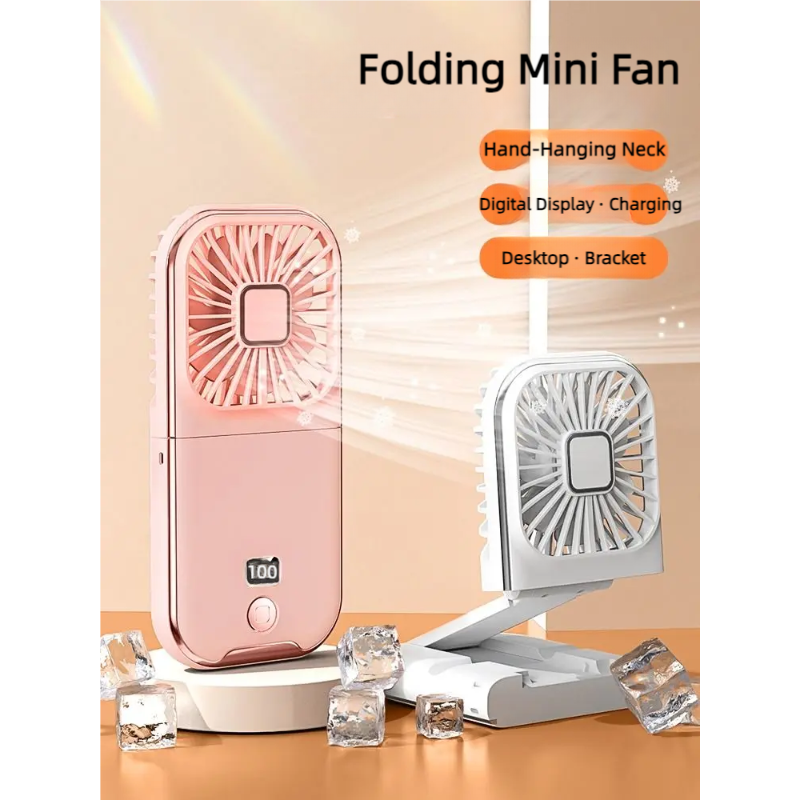 Foldable Hanging Neck Fan USB Mini Fan For Sports Camping Cooling With Mute Desktop Refrigeration 2