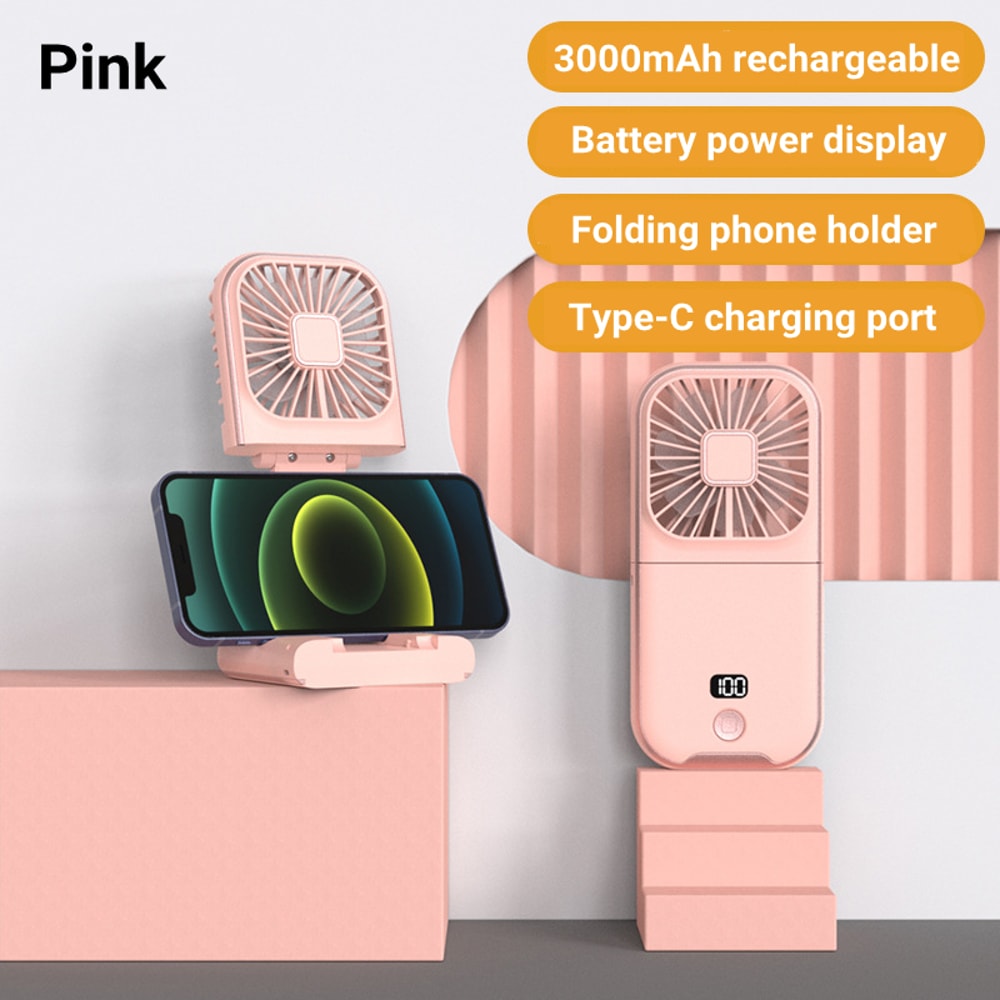 Foldable Hanging Neck Fan USB Mini Fan For Sports Camping Cooling With Mute Desktop Refrigeration 8