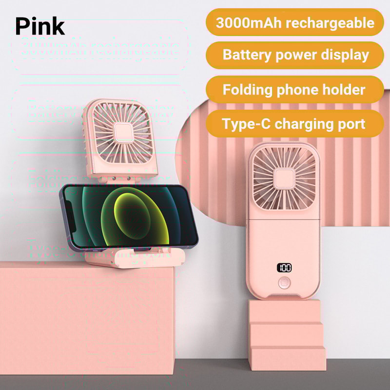 Foldable Hanging Neck Fan USB Mini Fan For Sports Camping Cooling With Mute Desktop Refrigeration 8