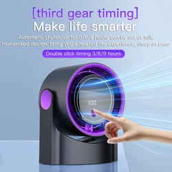 smart bladeless electric fan with usb charging silent, speed settings, desktop & wall mounted air conditioner