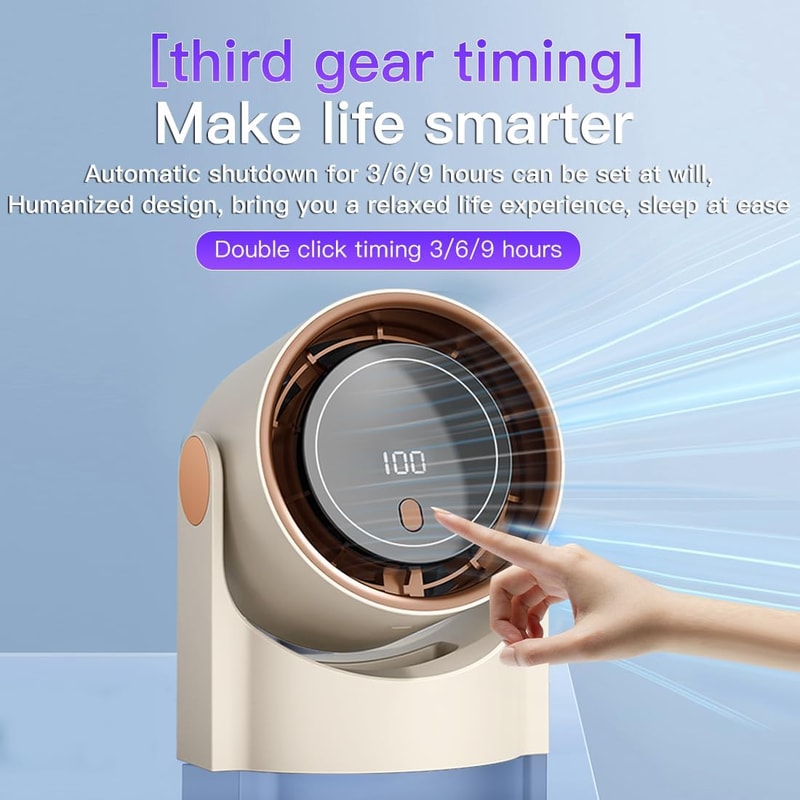 Smart Bladeless Electric Fan With USB Charging Silent Speed Settings Desktop Wall Mounted Air Cond 1