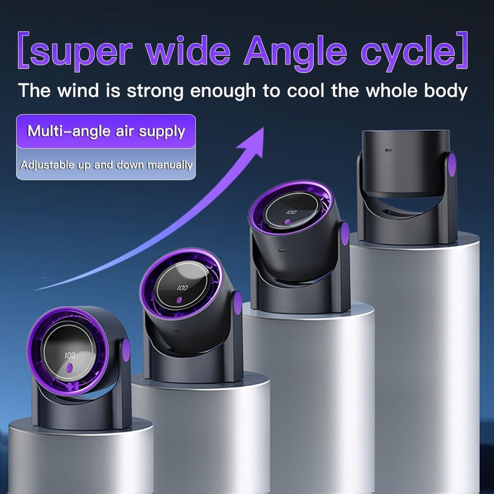 Smart Bladeless Electric Fan With USB Charging Silent Speed Settings Desktop Wall Mounted Air Cond 5