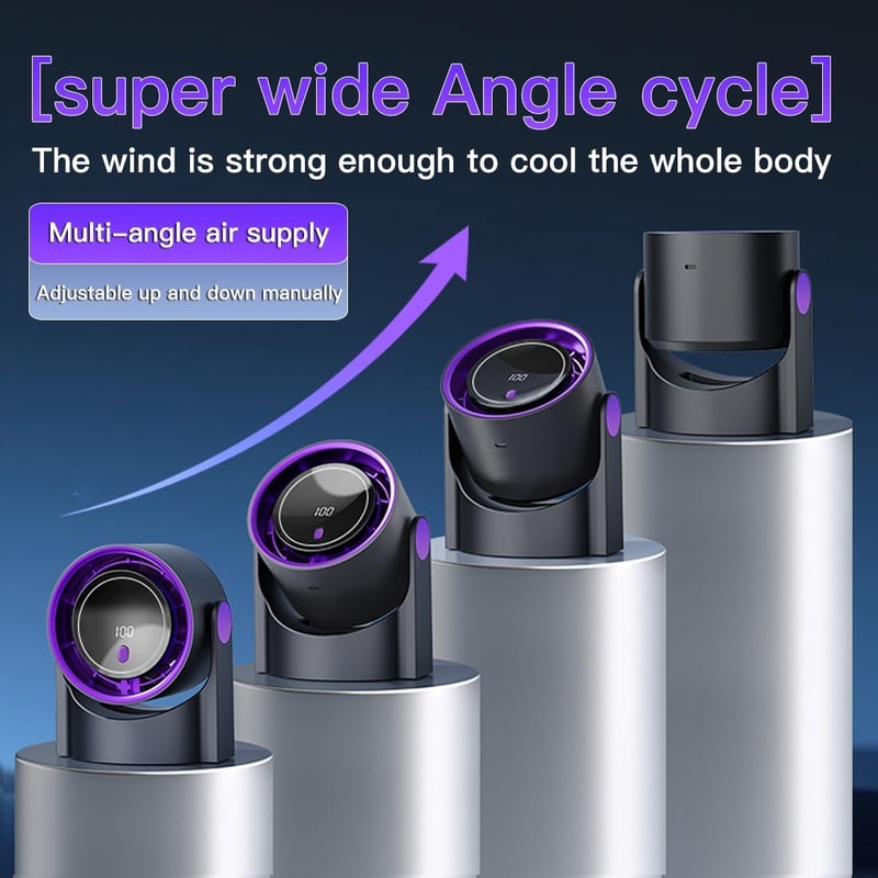 Smart Bladeless Electric Fan With USB Charging Silent Speed Settings Desktop Wall Mounted Air Cond 5