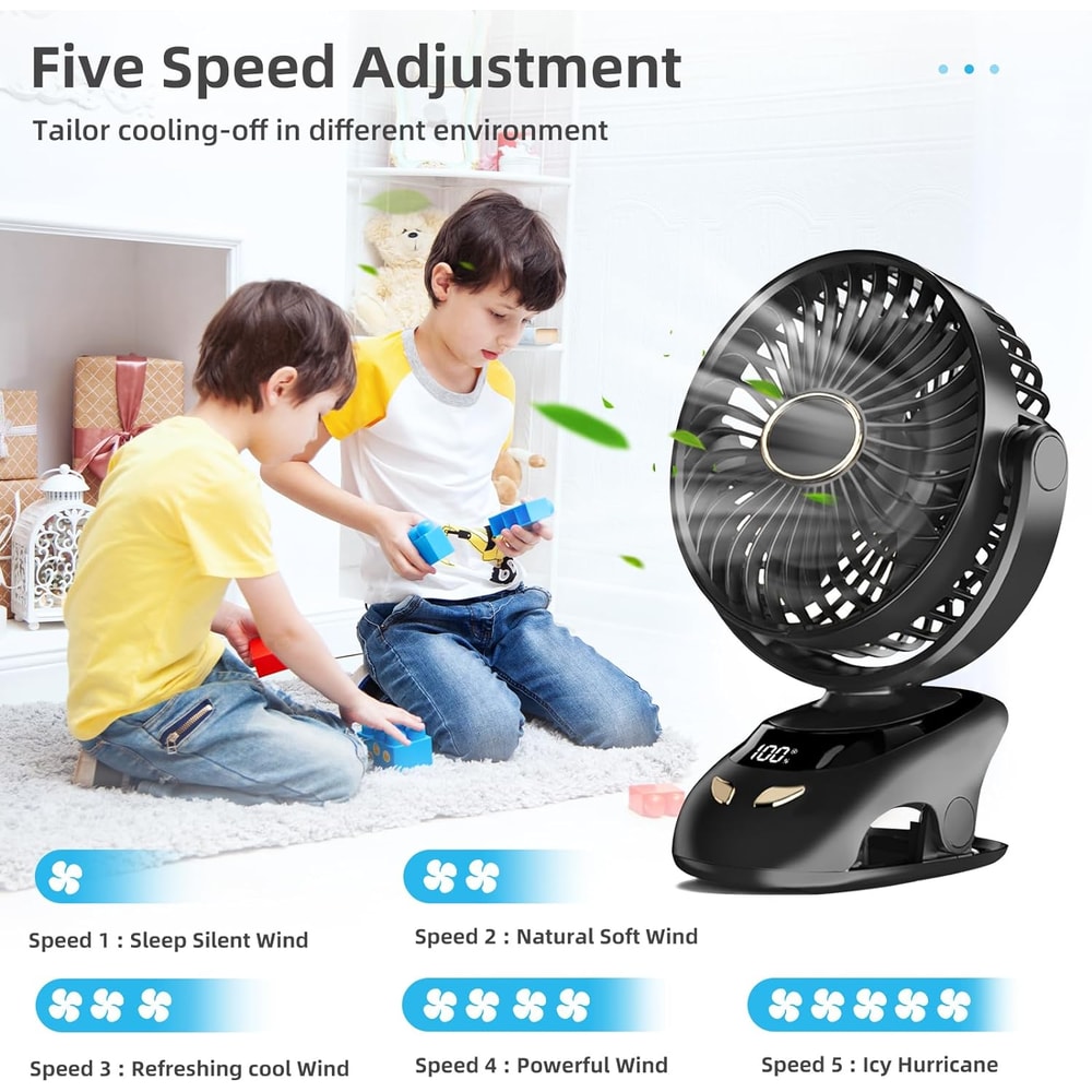 Portable USB Clip Fan For Home Office Travel Outdoors Compact Convenient 2