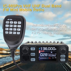pro dual band walkie talkie compact vhf uhf radio with noise reduction, scrambler, and dual watch feature