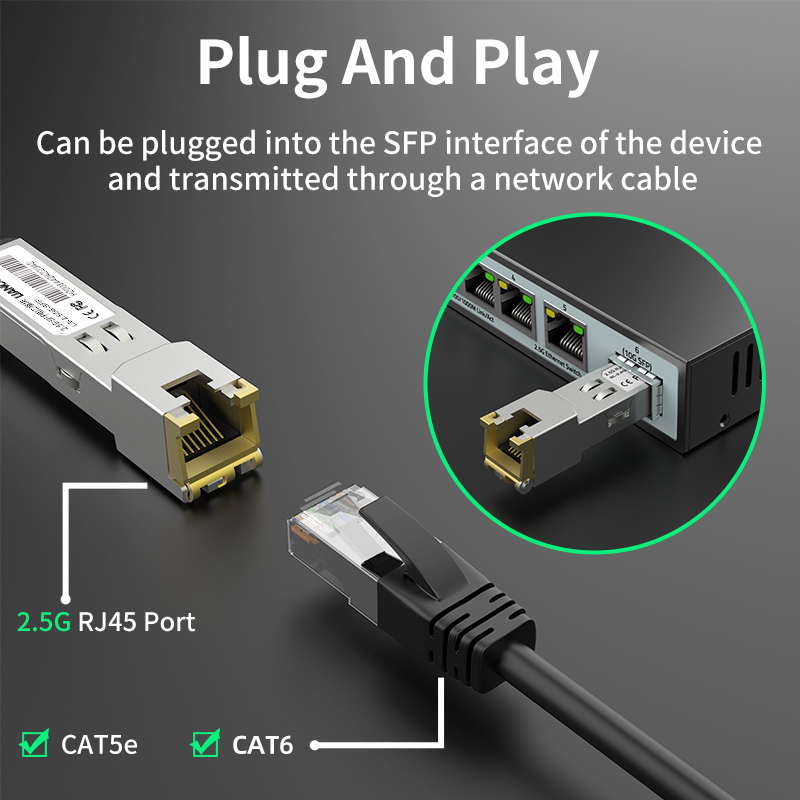 SFP Module to Ethernet Port Converter, Gigabit Transceiver, Copper SFP Module for High-Speed Networking