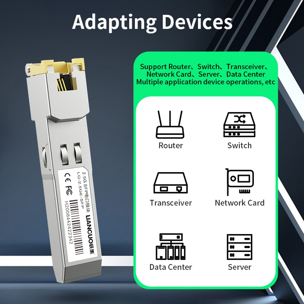 SFP Module to Ethernet Port Converter, Gigabit Transceiver, Copper SFP Module for High-Speed Networking