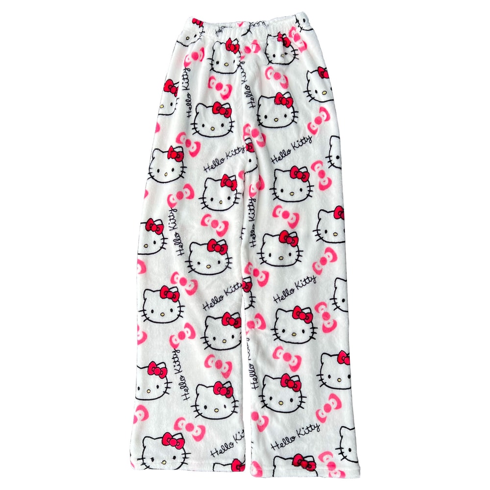 Hello Kitty Pajama Pants For Women Sanrio Anime Cartoon Couple Sleepwear For Home Leisure 6