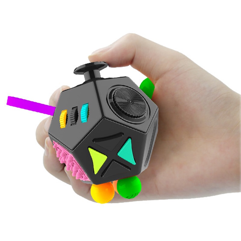 Rainbow Stress Relief Cube Sided Fidget Toy For Anxiety ADHD Autism OCD Sensory Desk Toy For Kids 0
