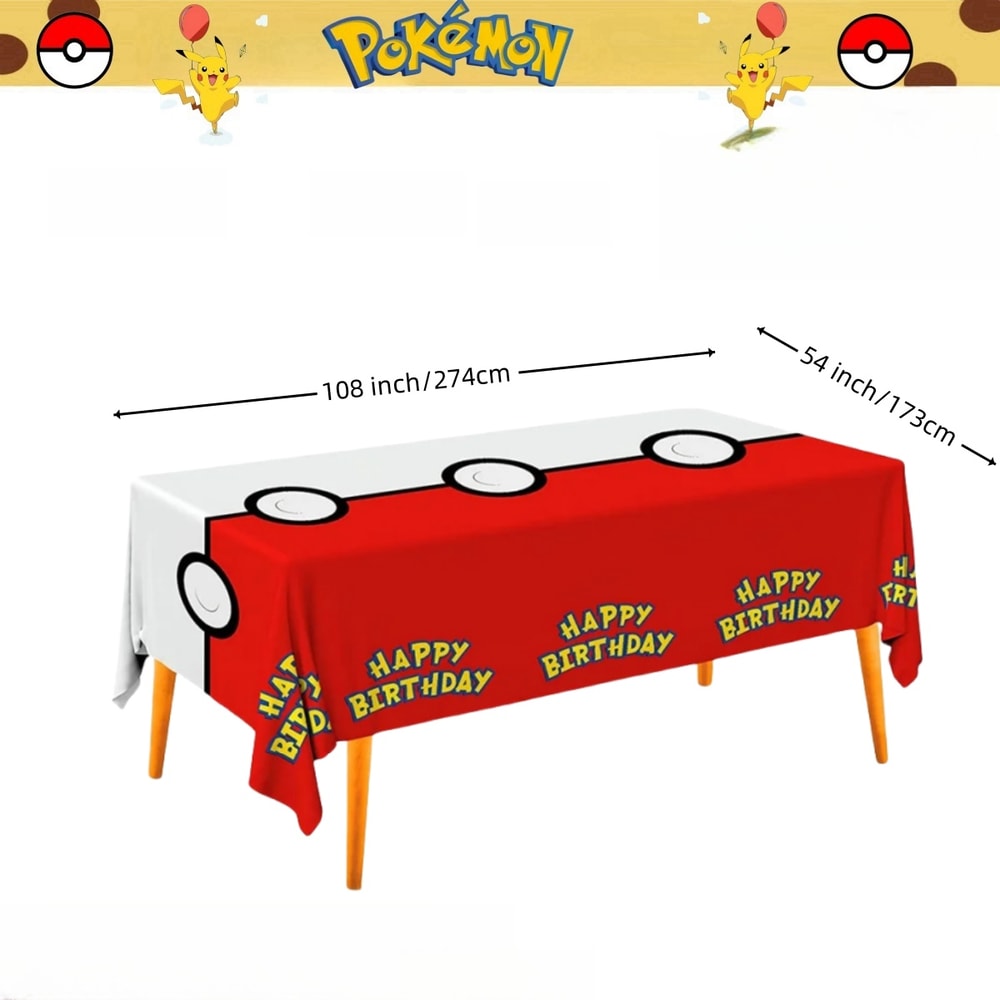Pikachu Party Tablecloth Disposable Table Cover For Birthday Baby Shower Parties 1