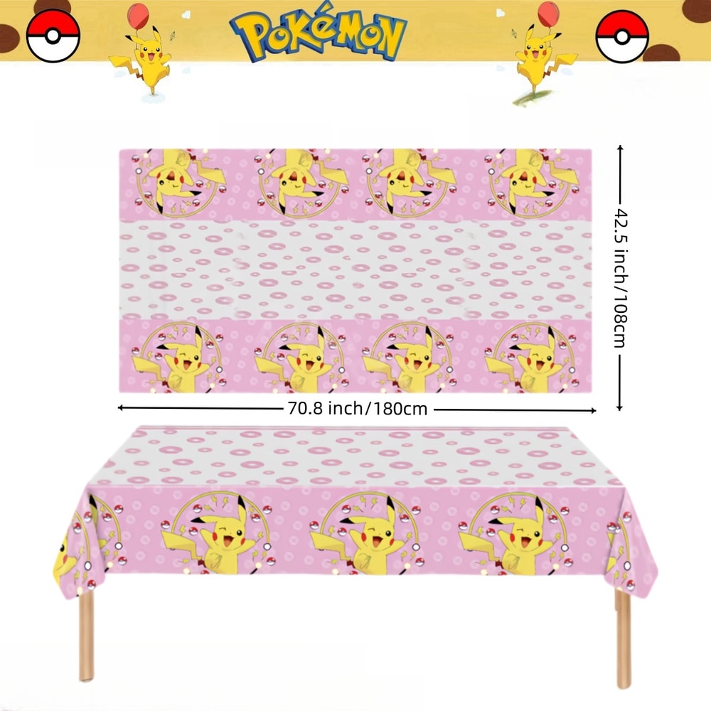 Pikachu Party Tablecloth Disposable Table Cover For Birthday Baby Shower Parties 6