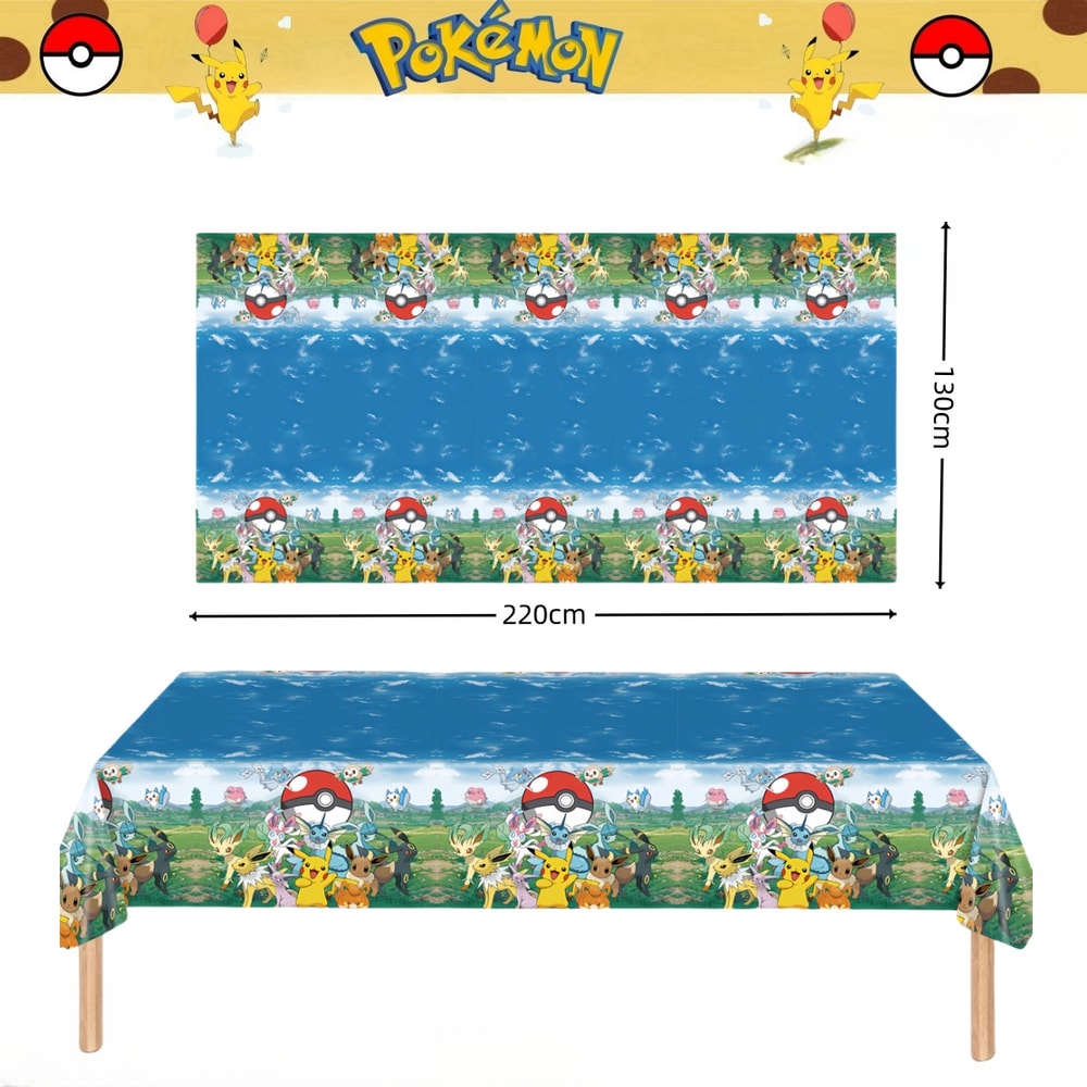 Pikachu Party Tablecloth Disposable Table Cover For Birthday Baby Shower Parties 3