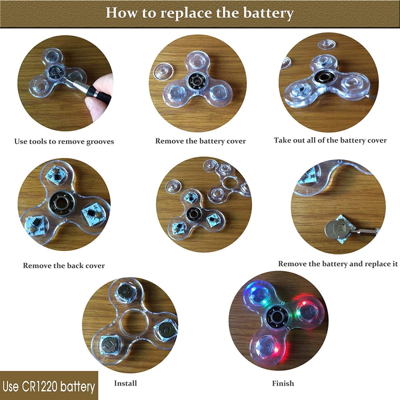 Crystal Luminous LED Light Fidget Spinner Glow In The Dark Stress Relief Toy For Kids 3