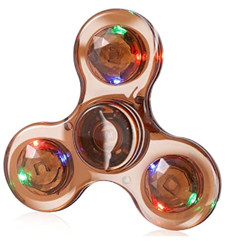 Crystal Luminous LED Light Fidget Spinner Glow In The Dark Stress Relief Toy For Kids 4