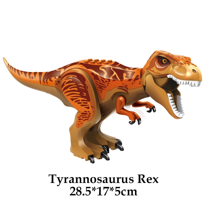 Jurassic Dinosaur World Building Blocks Set TRex Triceratops Indominus Rex Velociraptor Model 2